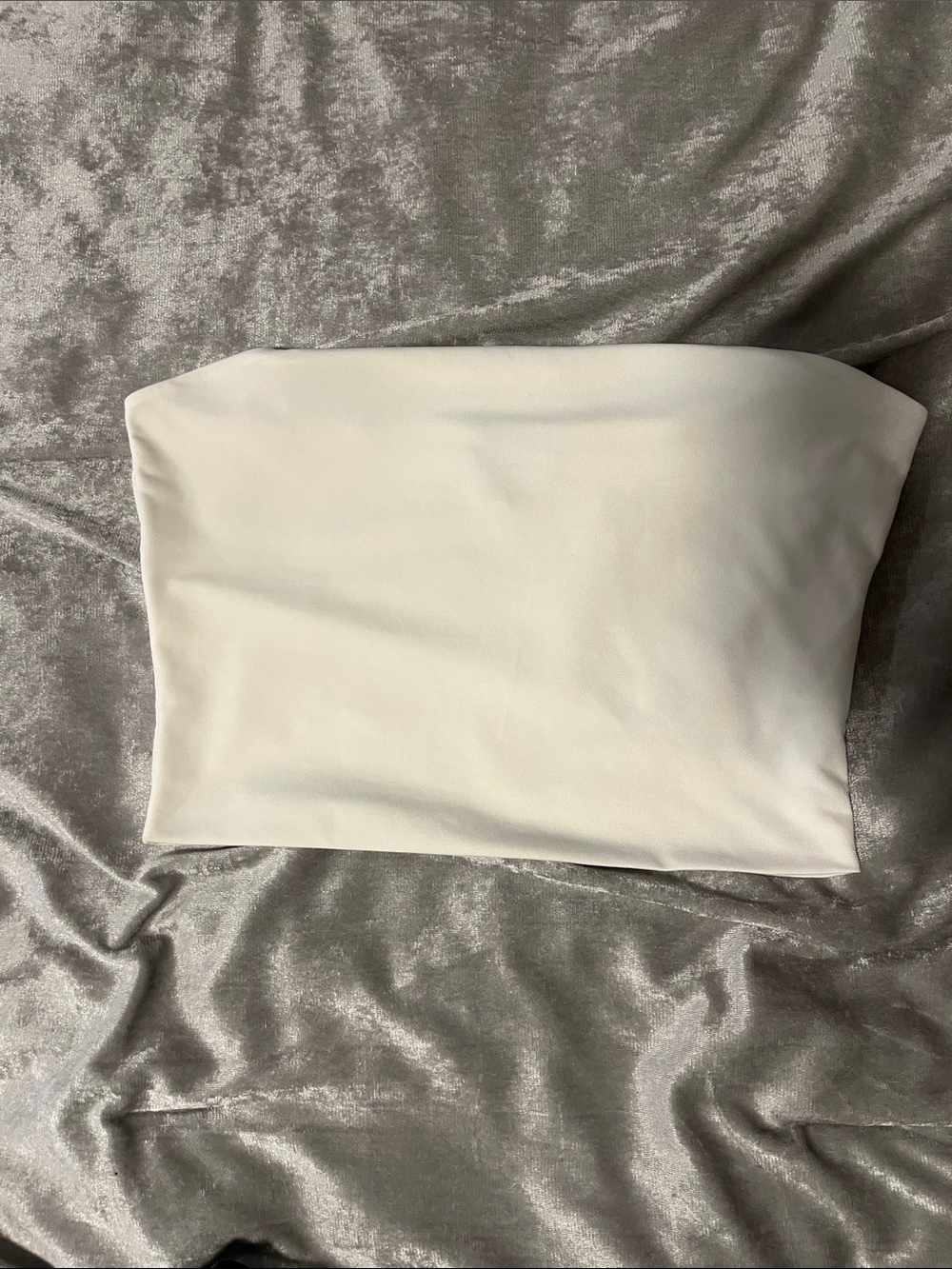 Fashion Nova White Strapless Bandeau Sports Bra